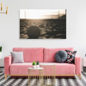 Volleybal in de zand canvas afdruk (Insitu (Woonkamer))