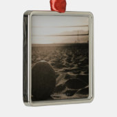 Volleybal in de zand metalen ornament (Rechts)