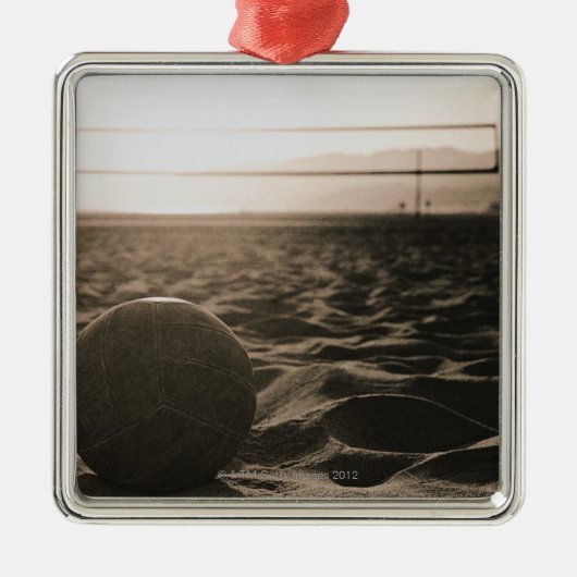 Volleybal in de zand metalen ornament (Voorkant)