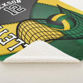 Volleybal in donkergroen, zwart en goud sherpa deken (3/4)
