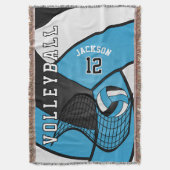 Volleybal 🏐 in een babyblauw, wit en zwart deken (Voorkant Verticaal)