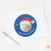 Volleybal in een Santa Hat Design Sticker (Envelop)