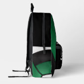 Volleybal in groen, wit en zwart bedrukte rugzak (Links)