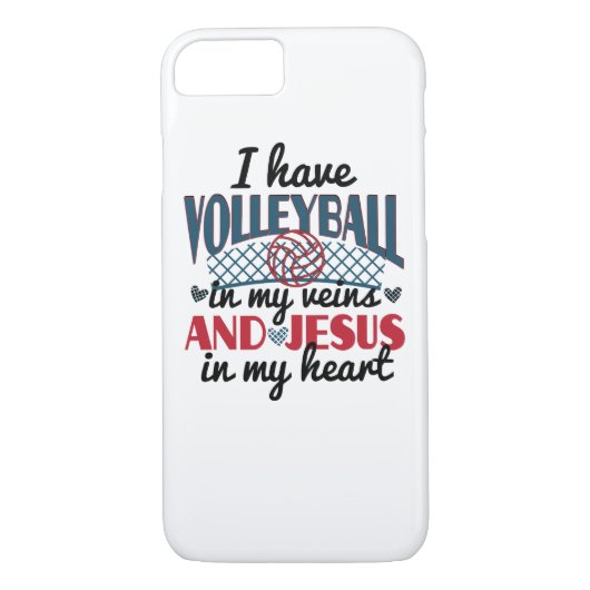 Volleybal in mijn zegen Jezus in mijn hartlak Case-Mate iPhone Case (Achterkant)