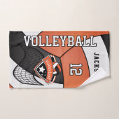 Volleybal in Oranje, zwart en wit Handdoek (Handdoek)