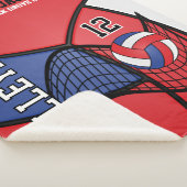 Volleybal 🏐 in rood, wit en blauw sherpa deken (3/4)