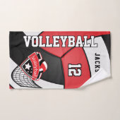 Volleybal in rood, zwart en wit bad handdoek (Handdoek)