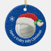 Volleybal in Santa Hat Design Ornament (Voorkant)