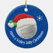 Volleybal in Santa Hat Design Ornament (Achterkant)
