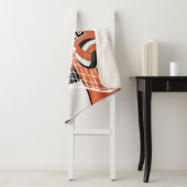 Volleybal 🏐 in zwart, Oranje en wit Sherpa Deken (In situ)