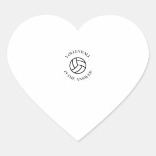 Volleybal is het antwoord hart sticker