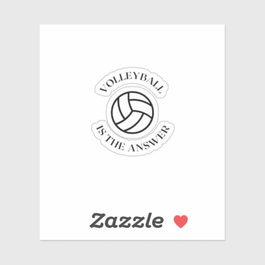 Volleybal is het antwoord sticker (Vel)