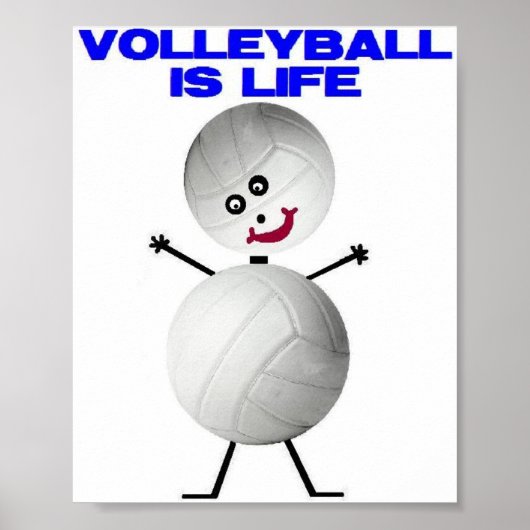 Volleybal is het leven poster (Voorkant)