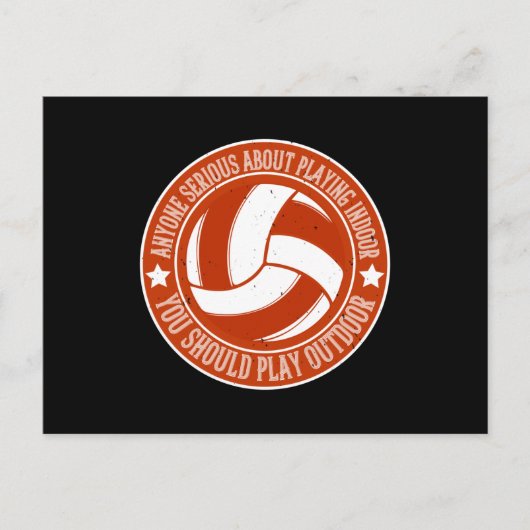 Volleybal - Je moet buiten spelen Briefkaart (Voorkant)