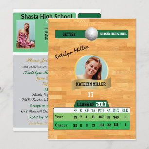 Volleybal Kaart W / Stats Afstudeerder Uitnodiging