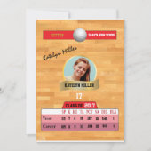 Volleybal Kaart W / Stats Afstudeerder Uitnodiging (Voorkant)