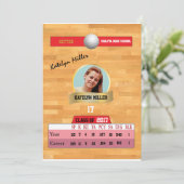 Volleybal Kaart W / Stats Afstudeerder Uitnodiging (Staand voorkant)