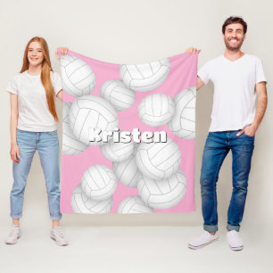 Volleybal kamer decor met atleet naam fleece deken