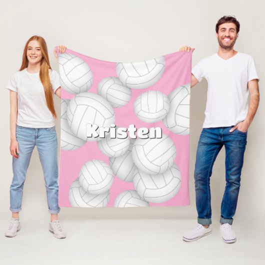 Volleybal kamer decor met atleet naam fleece deken (In situ)