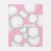 Volleybal kamer decor met atleet naam fleece deken (Voorkant)