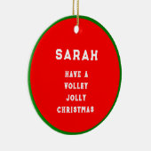 Volleybal Kerst Collectie Keramisch Ornament (Rechts)