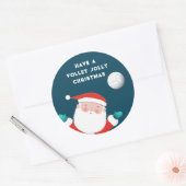Volleybal Kerst Klassieker Ronde Sticker (Envelop)