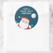 Volleybal Kerst Klassieker Ronde Sticker (Tas)