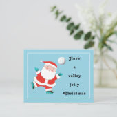Volleybal kerst vakantie ansichtkaart feestdagenkaart (Staand voorkant)