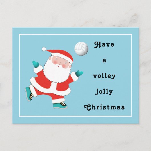 Volleybal kerst vakantie ansichtkaart feestdagenkaart (Voorkant)