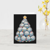 Volleybal Kerstboom Grappige Kerstspeler Kaart (Gele Bloem)