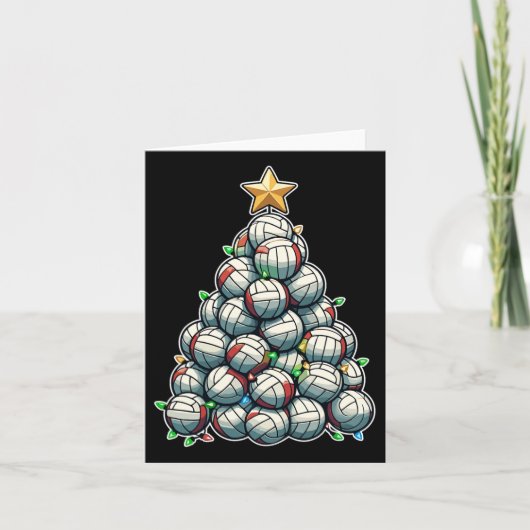 Volleybal Kerstboom Grappige Kerstspeler Kaart (Voorkant)