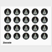 Volleybal Kerstboom Grappige Kerstspeler Ronde Sticker (Vel)