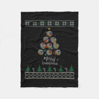 Volleybal Kerstboom Kerstcadeau voor volleybal Fleece Deken
