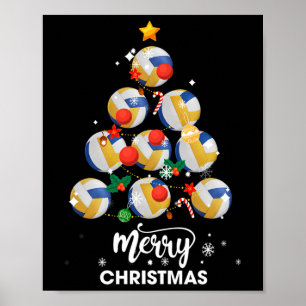 Volleybal Kerstboom Kerstcadeau voor volleybal Poster