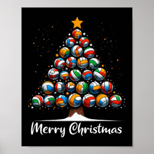 Volleybal Kerstboom Lichten Schattigee Volleybal P Poster