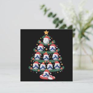 Volleybal Kerstboom Lichtjes Sportspeler Feestdagenkaart