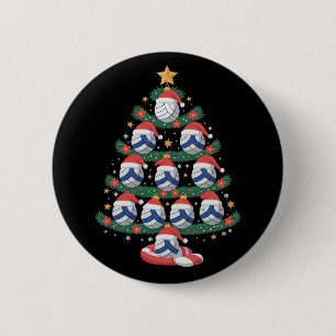 Volleybal Kerstboom Lichtjes Sportspeler  Ronde Button 5,7 Cm