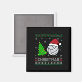 Volleybal kerstboom Lighting Ugly Christmas Sweat Magneet (Voorkant / Achterkant)