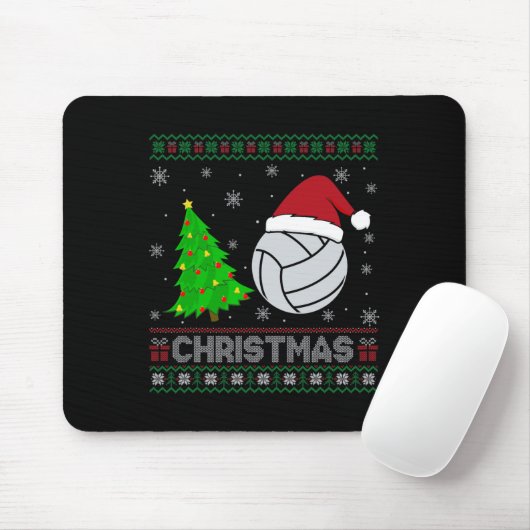 Volleybal kerstboom Lighting Ugly Christmas Sweat Muismat (Met muis)
