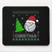 Volleybal kerstboom Lighting Ugly Christmas Sweat Muismat (Voorkant)