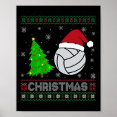 Volleybal kerstboom Lighting Ugly Christmas Sweat Poster (Voorkant)