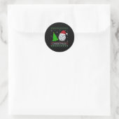 Volleybal kerstboom Lighting Ugly Christmas Sweat Ronde Sticker (Tas)
