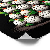 Volleybal Kerstboom Vakantie Poster (Hoek)