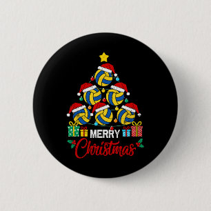 Volleybal Kerstboom Verlichting Volleybal Speler Ronde Button 5,7 Cm