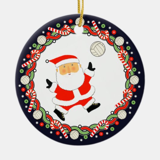 Volleybal Kerstcadeau Keramische Versiering Keramisch Ornament (Voorkant)
