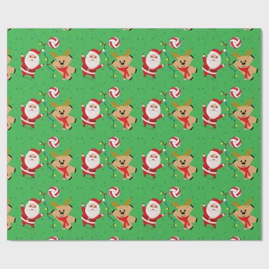 Volleybal Kerstman Cadeaupapier (Vlak)