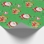 Volleybal Kerstman Cadeaupapier (Hoek)