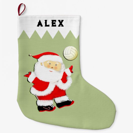 Volleybal Kerstman Grote Kerstsok (Voorkant)
