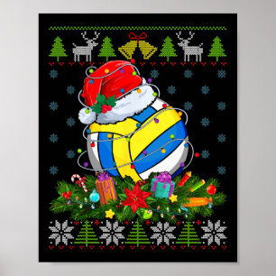 Volleybal Kerstman Hat Kerst Licht Lelijk Zwe Poster