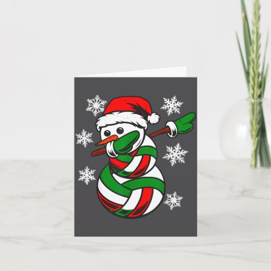 Volleybal Kerstman Hoed Sneeuwman Kerstmis Grappig Kaart (Voorkant)